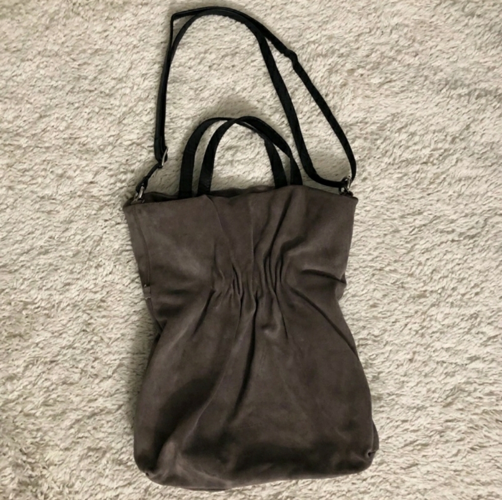 DANIELLA LEHAVI Grey Suede Heidi Large ToteEUC!